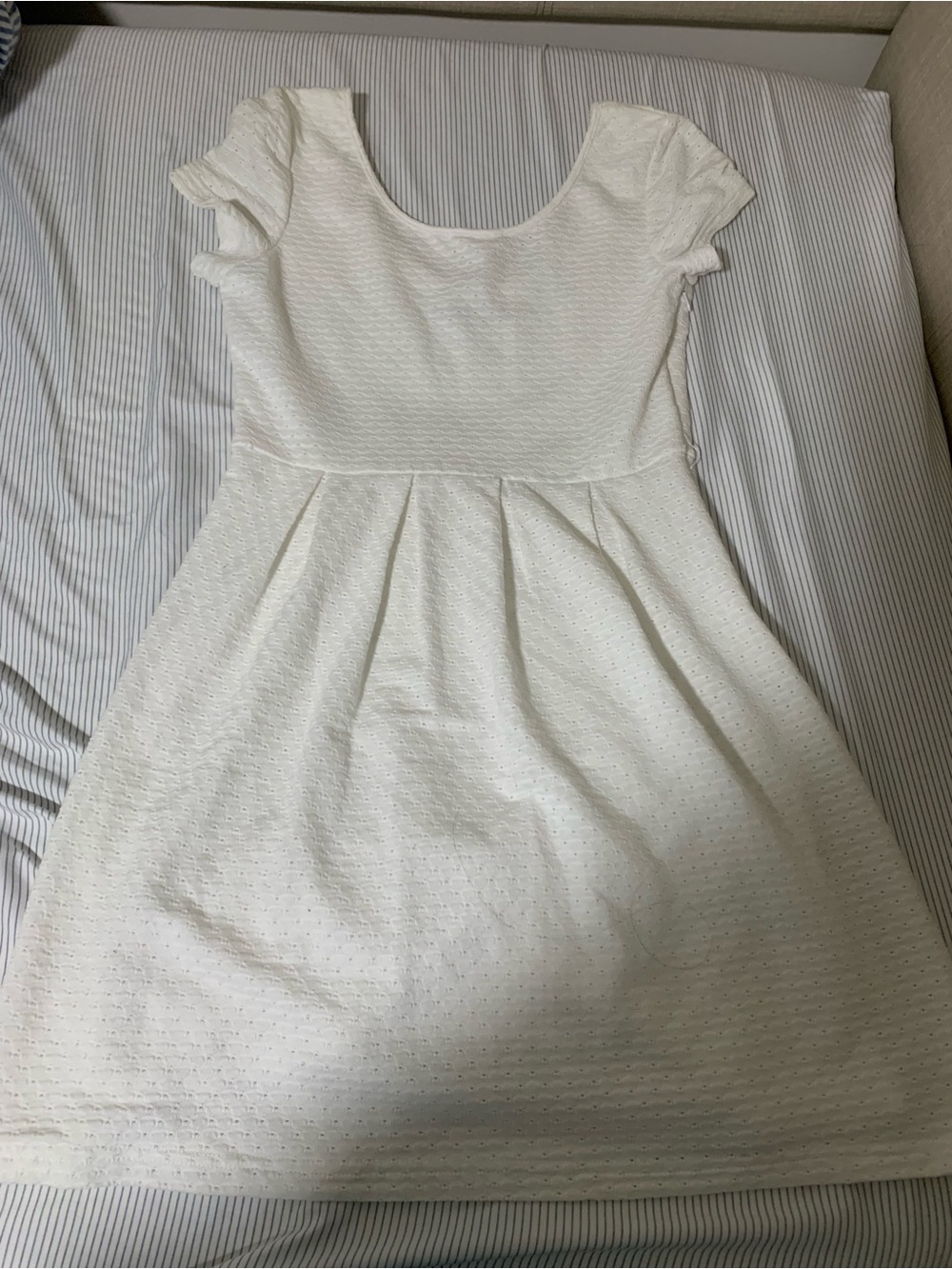 Foreign Exchange White Textured Dress